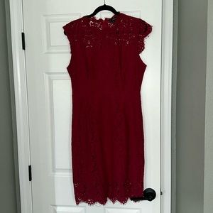 Red lace cocktail dress. Size L